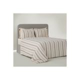 Ecocotton İzgi Battal Boy Nevresim Takımı %100 Organik Pamuk Müslin Bej 240x220 Cm