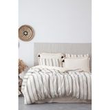 Ecocotton Izgi Battal Boy Nevresim Takımı Organik Pamuk Müslin Siyah 240x220 cm