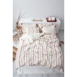 Ecocotton Izgi Battal Boy Nevresim Takımı Organik Pamuk Müslin Terra 240x220 cm - Kiremit