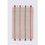 Ecocotton Katari %100 Organik Pamuk El Nakışlı Bej 50x80 cm Banyo Paspası