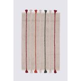 Ecocotton Katari Banyo Paspası Organik Pamuk El Nakışlı Bej 50X80 cm - 50 x 80 cm