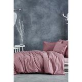 Ecocotton King Size Battal Boy Keten Nevresim Takımı Larren Pudra - 220 x 240 cm - Renkli
