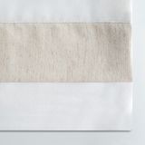 Ecocotton Leda Battal Boy Nevresim Takımı %100 Organik Pamuk Keten Nakışlı Krem 240X220 cm - 240 x 220 cm