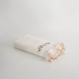 Ecocotton Leyna El Yüz Havlusu Kadın %100 Organik Pamuk El Nakışlı Krem 50X90 cm - 50 x 90 cm