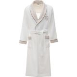 Ecocotton Leyna Erkek Bornoz %100 Organik Pamuk Nakışlı Krem - 2XL