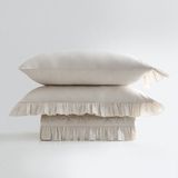 Ecocotton Liora Battal Boy Nevresim Takımı %100 Organik Pamuk Saten El Nakışlı Bej 240X220 cm - 240 x 220 cm