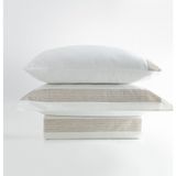 Ecocotton Luna Battal Boy Nevresim Takımı %100 Organik Pamuk Saten Keten Çerçeveli Krem 240X220 cm - 240 x 220 cm