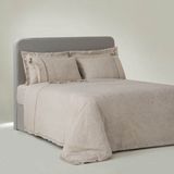 Ecocotton Masal Çift Kişilik Nevresim Takımı %100 Organik Pamuk Keten El Nakışlı Bej 200X220 cm - 200 x 220 cm