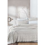Ecocotton Merisa Çift Kişilik Pike Takımı %100 Organik Pamuk Müslin Dokuma Bej 240x260 Cm