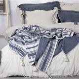 Ecocotton Mila Müslin Dolgulu Çift Kişilik Lacivert Yatak Örtüsü