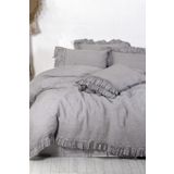 Ecocotton Miranda Keten Gri 200x220 cm Çift Kişilik Nevresim Takımı
