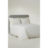 Ecocotton Miranda Krem Çift Kişilik %100 Organik Pamuk Keten Nevresim Takımı - 200 x 220 cm