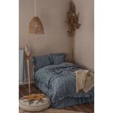 Ecocotton Mirela Bebek Nevresim Takımı %100 Organik Pamuk Müslin Nakışlı Lacivert 100X150 cm - 100 x 150 cm