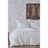 Ecocotton Novella Battal Boy Nevresim Takımı %100 Organik Pamuk Saten Brodeli Krem 220X240 cm - 220 x 240 cm