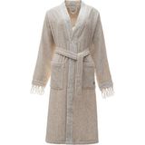 Ecocotton Ramina Kadın Bornoz %100 Organik Pamuk Jakarlı Bej