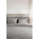 Ecocotton Zaira Gri Çift Kişilik %100 Organik Pamuk El Nakışlı Nevresim Takımı - 200 x 220 cm