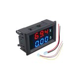 Ecofast Dijital Dual Voltmetre Ampermetre Volt Akım Ölçer Dc 0-100V 10A Kırmızı-Mavi, Voltmetre, Ampermetre