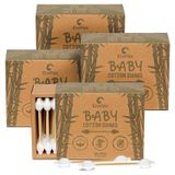 EcoFox Bebek Güvenliği Pamuklu Bezler - 220 Adet - Organik Bambu ve Pamuktan Üretilmiştir,%100 Biyolojik Olarak Çözünür ve Çevre Dostudur!