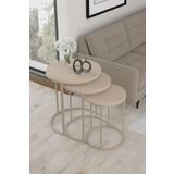 ECOL DESİNGS 3lü Lüx Zigon Sehpa Cappuccino