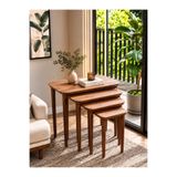 ECOL DESİNGS DURU 4lü Lüx Zigon Sehpa MDF Ceviz