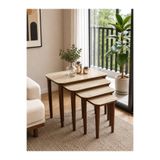 ECOL DESİNGS DURU 4lü Lüx Zigon Sehpa MDF TRAVERTEN