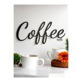 ecolia store "Coffee" Yazılı Siyah Dekoratif Duvar Objesi - Modern Mutfak ve Kahve Köşesi Dekoru