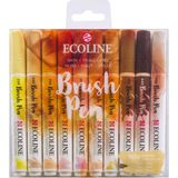 Ecoline : Fırça Uçlu Sulu Boya Kalem Seti : 10 Renk (Ten Renkleri)