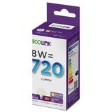 Ecolink 8W E27 Led Ampul 2700K- Sarı Işık 3 Adet