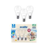 Ecolite 12W Led Ampul 3’Lü Paket | 1521 Lümen, 6500K Beyaz Işık, 100W Eşdeğer, E27 Duy, Enerji Tasarruflu, 220V, Dim Edilemez [Enerji