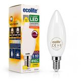 Ecolite 6W E14 Filament LED Mum Ampul, 2700K Sarı Işık, 810 Lümen, 60W Eşdeğer, Dim Edilebilir, C35 Dekoratif Cam Ampul