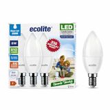 Ecolite 8 W LED Mum Ampul – E14 Duy, 3'lü paket, 810 Lümen, 6500K Beyaz Işık, 60W Eşdeğer, Opal Dekoratif Ampul, Dimmerlenemez,%86 Enerji Tasarrufu, 99x37 mm