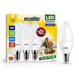 Ecolite 8 W LED Mum Ampul – E14 Duy, 810 Lümen, 3000K Sarı Işık, 60W Eşdeğer, 3’lü Paket, Opal Dekoratif Ampul, Dimmer Uyumlu Değil,%86 Enerji Tasarrufu, 99x37 mm (Sarı)