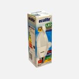 Ecolite C37 Led Ampul 8.5W, Sarı Işık (3000K) (6'Li Paket)