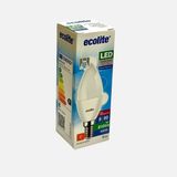 Ecolite C37 Led Ampul 8.5W, Sıcak Beyaz Işık (4000K) (5'Li Paket)