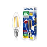 Ecolite Filament LED Mum Ampul E14 Duy 6W 810 Lümen Dim Edilebilir 2700K Sarı Işık Şeffaf Dekoratif Vintage Ampul 60W Eşdeğer C35 Candle Series (1) [Enerji Sınıfı D]