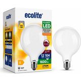 Ecolite G125 Büyük Boy LED Ampul 12W (104W Eşdeğer) E27 Duy Dimmer Uyumlu 1600 Lümen 2700K Sar� - Altın