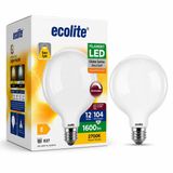 Ecolite G125 Büyük Boy LED Ampul 12W (104W Eşdeğer) E27 Duy Dimmer Uyumlu 1600 Lümen 2700K Sarı Işık Dekoratif Soft Globe Ampul 178x125 mm