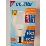 Ecolite Gece Gündüz Işık Ayarlı Sensörlü 9 Watt Led Ampul Sarı Iş