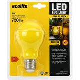 Ecolite LED Bug Light 8W Sarı Işık Sinek Kovucu Ampul E27 Duy 720 Lümen 2300K Dış Mekan Bahçe Balkon Veranda Teras LED Ampul