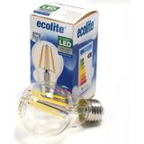 Ecolite Led Filament 8 W Beyaz Klasik E27 Duy Led Ampul (5'Li Paket)