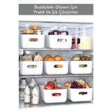 Ecolux 4 Adet ECO+ 3.5 Lt Dolap Içi, Buzdolabı Düzenleyici, Banyo, Mutfak Organizer BEYAZ 24cm16cm11cm