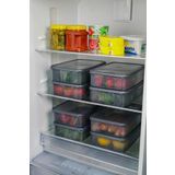 Ecolux Vakumlu %100 Sızdırmaz 4 Adet Erzak Saklama Kabı Seti 3,5 Lt - Antrasit