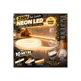 ECONA 10 METRE 3000k-günışığı 220V Neon LED Şerit ,Tak Çalıştır Set, Fişli Anahtarlı Esnek Şerit LED, ,Turuncu Led,Mutfak,Tezgah Ledi,LED Şerit Işık ,Ambiyans Işık Havuzu, Kendinden Yapışkanlı,Kehribar led