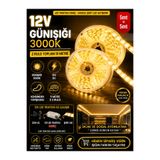 ECONA 10 Metre Günışığı Şerit LED 3000K 12V Kendinden Yapışkanlı (5+5 Mt 2 Rulo) - TV Arkası, Mutfak Tezgahı, Işık Havuzu Uyumlu (Trafo Hariçtir - Pille Çalışmaz)
