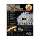 Econa 100 Adet Neon LED Tutucu Klips 1 Vidalı Duvar Aparatı,bağlantı Montaj Aparatı,kroşe,plastik Şeffaf Montaj APARATI,100 Adet 8X16 mm Neon LED Montaj Aparatı Plastik ve Şeffaf Kroşe Klips Seti