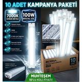 Econa 10ADET...100W Kristal Beyaz LED Bant Armatür 120 cm - Yüksek Lümenli Yatay Prizmatik Tavan Lambası,modern Aydınlatma.led Lamba ,kristal,lamba - YOK