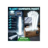 ECONA 10ADET...100W Kristal BEYAZ LED Bant Armatür 120 CM - Yüksek Lümenli Yatay Prizmatik Tavan Lambası,Modern Aydınlatma.Led Lamba ,Kristal,Lamba