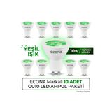 ECONA 10ADET GU10 Duylu led Spot Led Ampul Yeşil Ağaç Aydınlatma (GU10 DUY) (10 Ad Fiyatıdır) Dekoratif Çim Aydınlatma