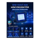 ECONA 10W MAVİ LED Mini Projektör 220V Çim Ağaç Bahçe Aydınlatma Dekoratif Dış Mekan Spotu 9x7x2 CM,10W Mavi Işık Mini LED Projektör , Bahçe, Çim & Ağaç Aydınlatma IP66 Su Geçirmez Dekoratif aydınlatmaf