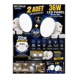 ECONA 2 ADET -36W LED Panel Ayarlanabilir BEYAZ IŞIK 8-20 cm Yaylı Asma Tavan Armatürü 22cm Ultra Yüksek Lümen Beyaz Işık Tak Çalıştır Set ,SPOT LAMBA ,SIVAALTI LED PANEL,LED IŞIKLI PANEL LED